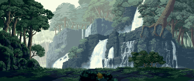 Pixel art banner landscape